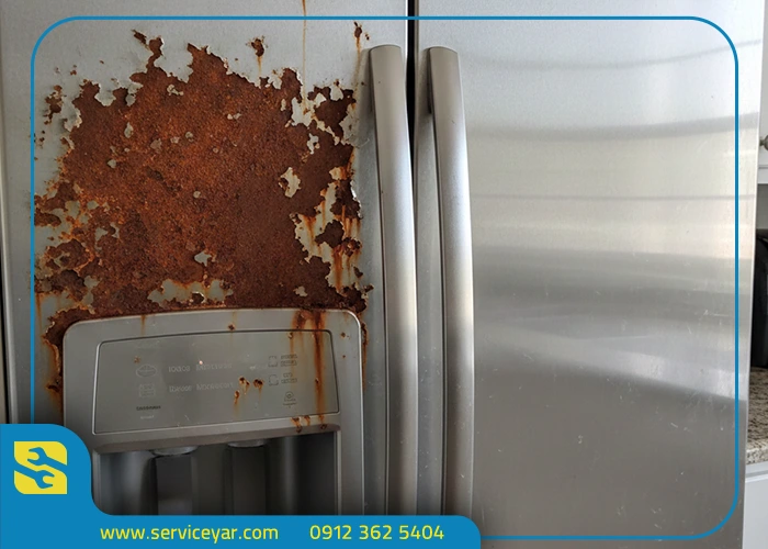 تعمیر زنگ زدگی درب یخچال