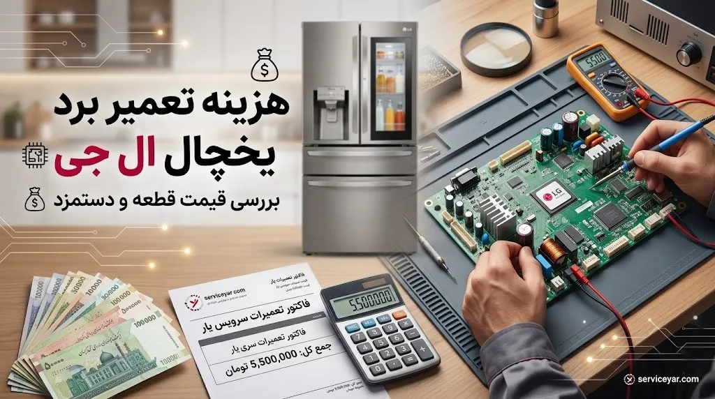 هزینه تعمیر برد یخچال ال جی