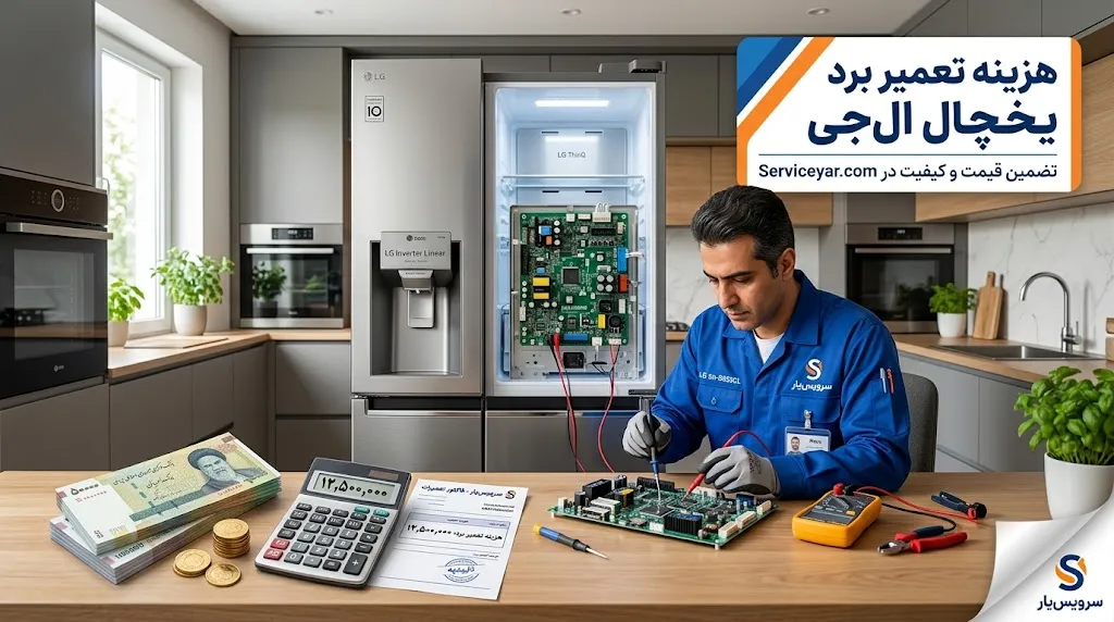 هزینه تعمیر برد یخچال ال جی