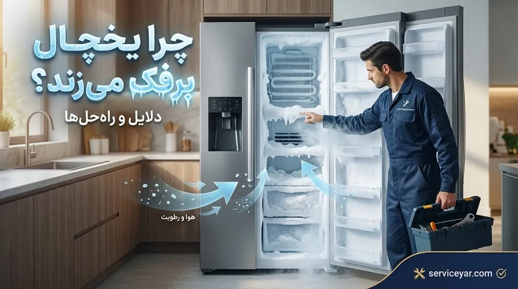 چرا یخچال برفک می‌زند؟ بررسی علت برفک زدن یخچال و روش تعمیر
