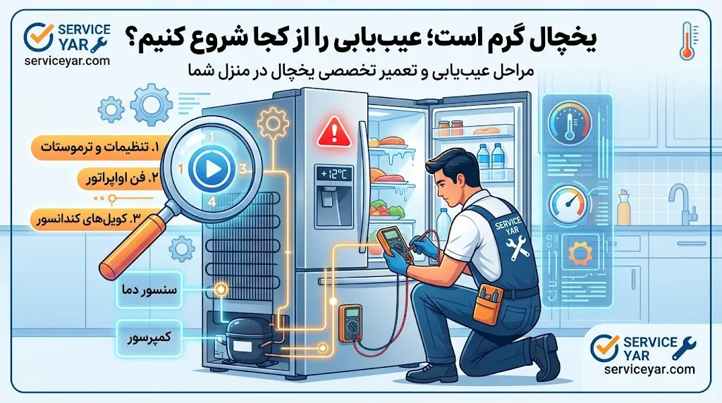 یخچال درست خنک نمی‌کند؛ تعمیرکار از کجا شروع به عیب‌یابی می‌کند؟